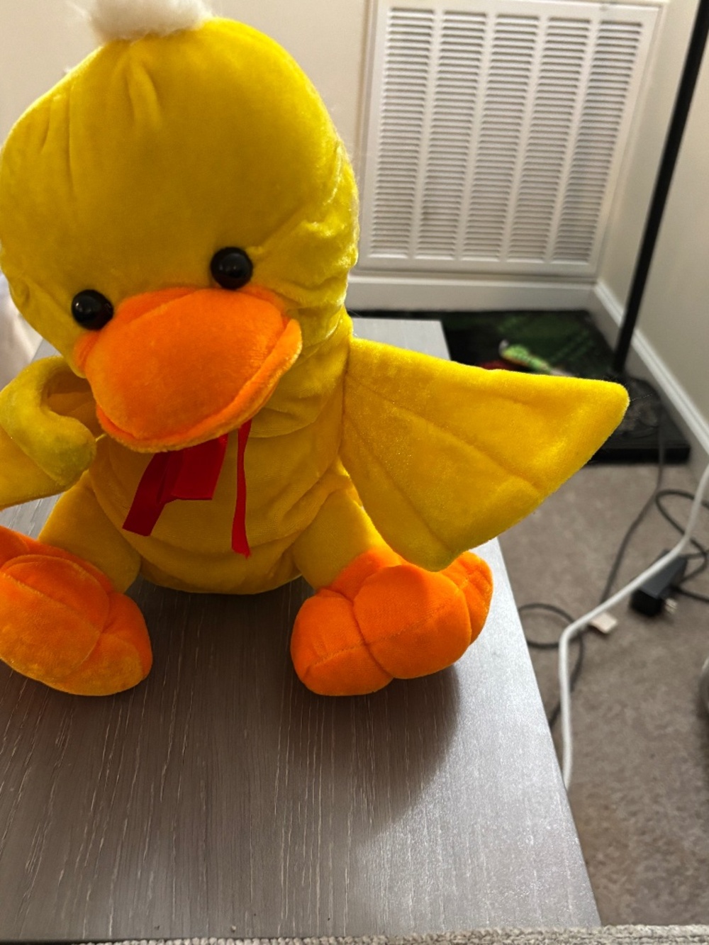 Big yellow duck stuffed animal